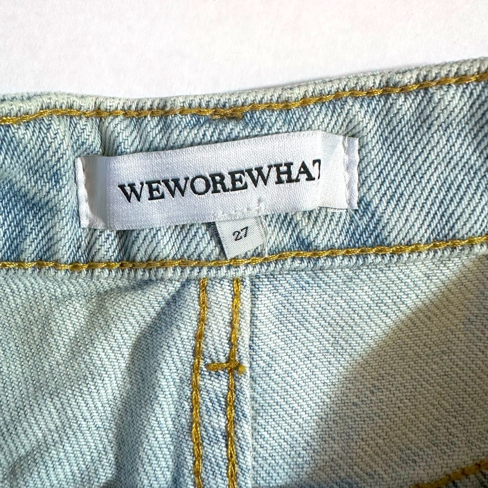 Weworewhat X REVOLVE Denim Highrise shorts super light size 27 NWT - Picture 8 of 9